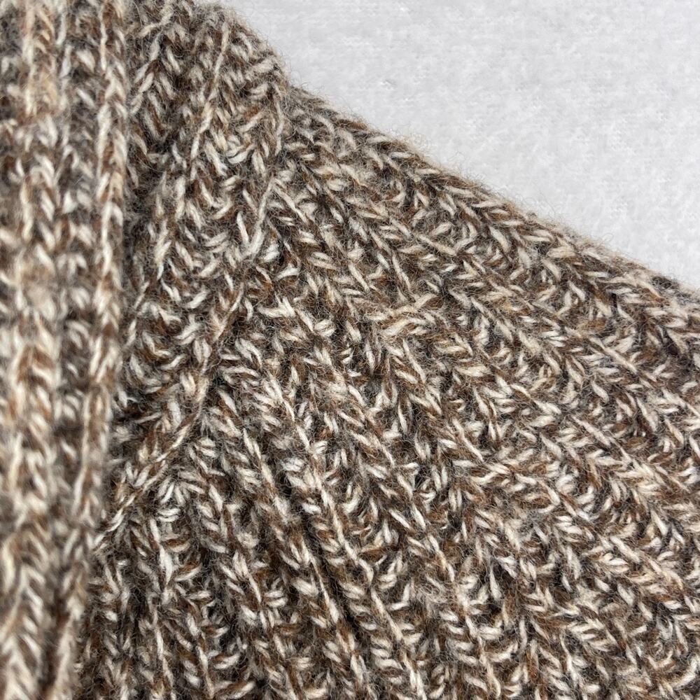J.CREW Sweater Men S Rugged Merino Wool Blend Cardigan Ribbed Shawl Marled Brown - Picture 7 of 15
